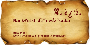Markfeld Árvácska névjegykártya